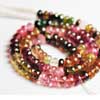 Natural Watermelon Tourmaline Faceted Large Size Beads Roundelle 14 Inches and size Size 5MM approx.